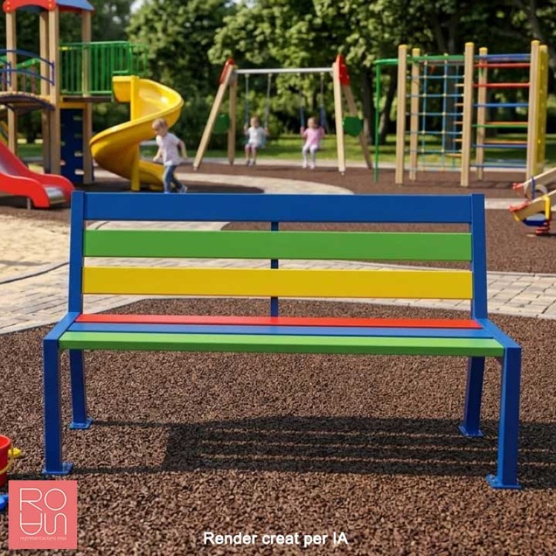 Banc infantil Silaos de fusta multicolor